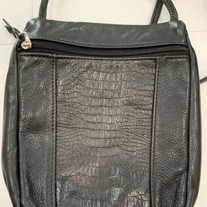 Black leather crossbody